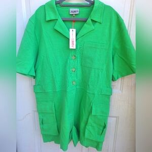 NWT The Greii brand green romper size large